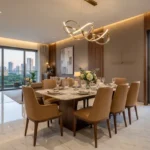 GeeCee Emerald Sector 27 Kharghar 3 BHK Modern Bathroom With Floating Vanity Backlit Mirror Glass Shower Partition
