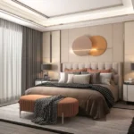 GeeCee Saphire Four Bungalows Andheri West 3 BHK Terracotta Velvet Bench Bedroom