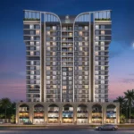 Gold Leaf Saibaba Nagar Borivali Arched Ground Floor Palm Lined Rooftop Amenity Dusk Lit Tower Elevation