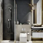 Kolte Patil Verve Bangur Nagar Goregaon West 3 BHK Bathroom Interior With Walk In Shower Glass Partition