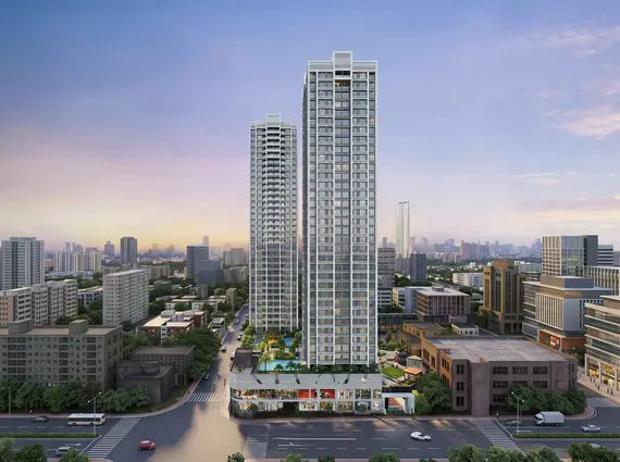 Kolte Patil Verve Bangur Nagar Goregaon West Residential Tower Exterior Showing High Rise Building Podium Structure