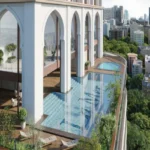 La Mer Mumbai Central Infinity Pool Skydeck With Arched Architecture Elevated Pool Deck And Panoramic Mumbai Skyline Views