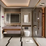 Lodha Altus Borivali West 3 BHK Modern Bathroom With Glass Shower Enclosure Vanity Counter Premium Fixtures And Elegant Contemporary Design