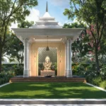 Lodha Altus Borivali West Temple Amenity Area With Landscaped Garden Traditional Pavilion Spiritual Space