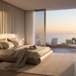 Mahindra Beacon Hill Mahalaxmi 3 BHK Cream Upholstered Bed Private Deck Sea View Bedroom