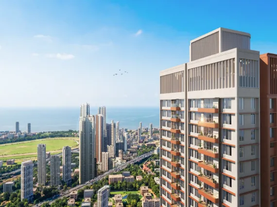 Mahindra Beacon Hill Mahalaxmi Terracotta Balcony High Rise Racecourse Sea Skyline Aerial Exterior