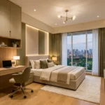 Mahindra Vista Kandivali East 3 BHK Bedroom With Integrated Study Desk Custom Wardrobe And Soft Ambient Lighting