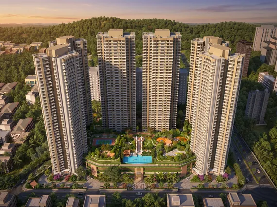 Mahindra Vista Kandivali East Residential Towers With Elevated Podium Amenities Central Pool And Landscaped Gardens