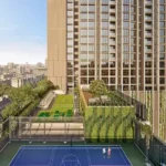 Mehta Marquina Goregaon East elevated sports and leisure podium deck with tennis court