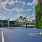 Mehta Marquina Goregaon East outdoor sports court with fenced basketball area