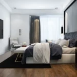 Oberoi Elysian Yashodham Goregaon East 3 BHK Modern Bedroom Design With Premium Furnishing Wooden Flooring