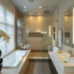 Oberoi Sky City Borivali East 3 BHK stylish bedroom interior with modern furniture wardrobe lighting and television wall unit