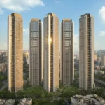 Oberoi Sky City Borivali East 3 BHK tower exterior elevation showcasing luxury high rise residential development