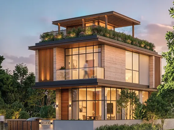 Peninsula Estates Third Coast Alibaug Sophisticated Three Story Modern Villa Architecture With Glass Walls