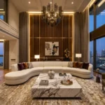 Platinum Stellar Main Avenue Santacruz West 5 BHK Presidential Living Room With Double Height Ceiling