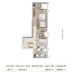 Compact-Unit-Layout Purva Panorama Ghodbunder Road Thane 2 BHK compact unit layout