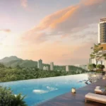 Purva Panorama Ghodbunder Road Thane rooftop swimming pool with panoramic sunset and hill views