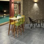 R Paradise Tungarli Lonavala 6 BHK Villa Poolside Seating Area With Dining Setup
