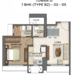 Runwal Lands End Kolshet Road Thane West 1 BHK Type B2 Floor Plan