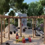 Runwal Lands End Kolshet Road Thane West Kids Play Area With Sand Zone Climbing Structures Outdoor Equipment