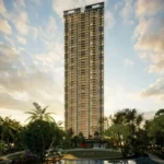Runwal Lands End Kolshet Road Thane West High Rise Residential Tower With Modern Facade Tall Structure Landscaped Podium Area