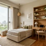 Siddhi Darshan Prabhadevi 2 BHK Children's Bedroom With Study Desk And Bookshelf Storage