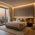 Siddhi Darshan Prabhadevi 2 BHK Luxury Bedroom With Floor To Ceiling Windows And Skyline View