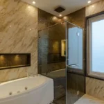 Spenta Anthea JP Road Versova Andheri West 3 BHK Bathroom With Marble Walls Bathtub Glass Shower Cubicle
