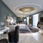 The Gateway Sector 6 Vashi Navi Mumbai 3 BHK Round Crystal Chandelier Marble Floor Luxury Master Bedroom