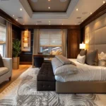 The Gateway Sector 6 Vashi Navi Mumbai 3 BHK Tray Ceiling Beige Tufted Panel Master Bedroom