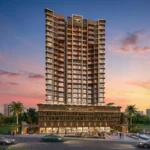 Vrindavan Malad West Iconic Residential Tower Elevation During Sunset