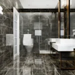 Celestria New Palm Beach Airoli 3 BHK Vessel Sink Bronze Shelf Walk-In Shower Bathroom