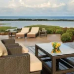 Celestria New Palm Beach Airoli Wicker Sofa Open Sky Waterfront Outdoor Terrace