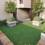 Delta Icon Sector 7 Airoli Trimmed Hedge Wood Bench Podium Tree Garden