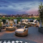 Delta Icon Sector 7 Airoli Brick Floor Modular Seating Skyline Dusk Rooftop