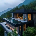 Kiran Canary Forest Plots Aamby Valley Lit Deck Lounge Forested Valley Dusk Villa Exterior