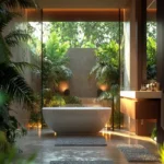 Kiran Canary Forest Plots Aamby Valley Palm Surround Warm Lit Open Plan Bathroom