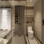 Rishabraj Arham SV Road Goregaon West 3 BHK Soaking Tub Backlit Niche Rain Shower Bathroom