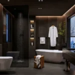 Ruparel Jewel Bhoiwada Parel 3 BHK Robe Hook Oval Mirror Warm Niche Backlit Bathroom
