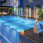 Ruparel Jewel Bhoiwada Parel Blue Tile Candle Lit Palm Tree Night Pool