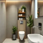 Ruparel Zinnia Borivali West 2 BHK Wall Tap Round Mirror Warm Niche Toilet Bathroom
