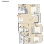 Ruparel Zinnia Borivali West 2 BHK U Unit 03 Floor Plan