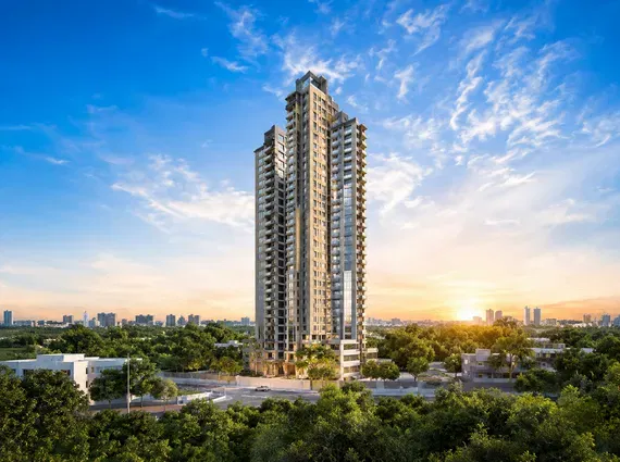 Ruparel Zinnia Borivali West High Rise Blue Sky Tree Line City View Tower Exterior