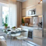 Sunbeam Heights Adarsh Nagar Andheri West 3 BHK Cream Cabinet Built In Appliance Sheer Curtain Kitchen