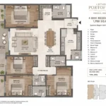 Lotus Portofino Versova 4 BHK Floorplan