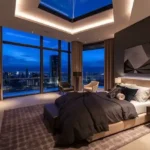 Lotus The Arcadian Gulmohar Road Juhu Interior Stylish Bedroom with Big Bed