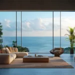 Rustomjee Cama Bandstand Bandra West Living Room with Calm Serene Arabian Sea