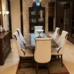 4 BHK Lake Front Solitaire Powai Dining Room with Six-Seater Table
