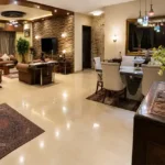4 BHK Lake Front Solitaire Powai Living and Dining Room Interior