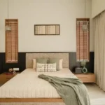 5 BHK Villa Karle Riverville Benaulim Goa Bedroom With Bed And Wooden Window Blinds